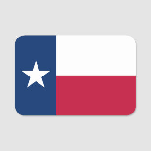 Flagge von Texas - Bezeichnung der texanischen Fla Namensschild