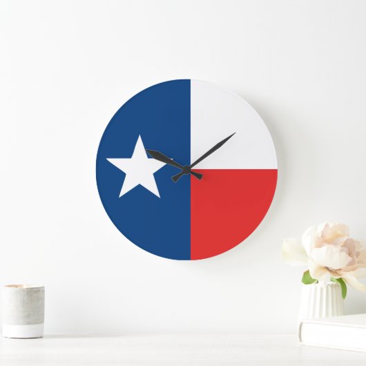 Flagge von Texas Große Wanduhr (Zuhause)