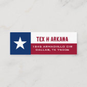 Flagge von Texas Mini Visitenkarte (Rückseite)