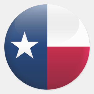 Flagge von Texas Runder Aufkleber