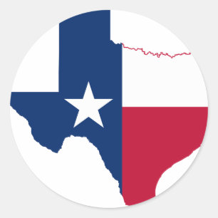 Flagge von Texas Runder Aufkleber