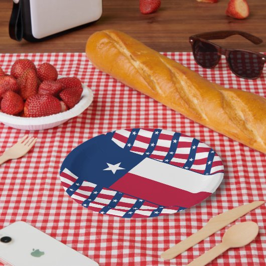 Flagge von Texas, Texanische Flagge Pappteller (Picknick)