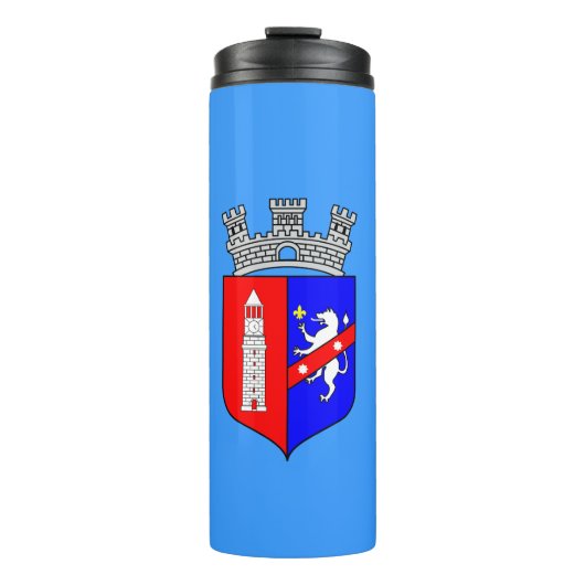 Flagge von Tirana, Albanien Thermal Tumbler Thermosbecher (Vorderseite)