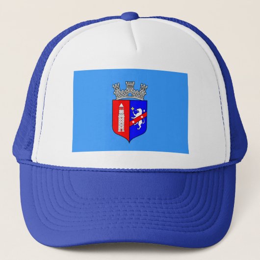 Flagge von Tirana, Albanien Trucker Hat Truckerkappe (Vorderseite)