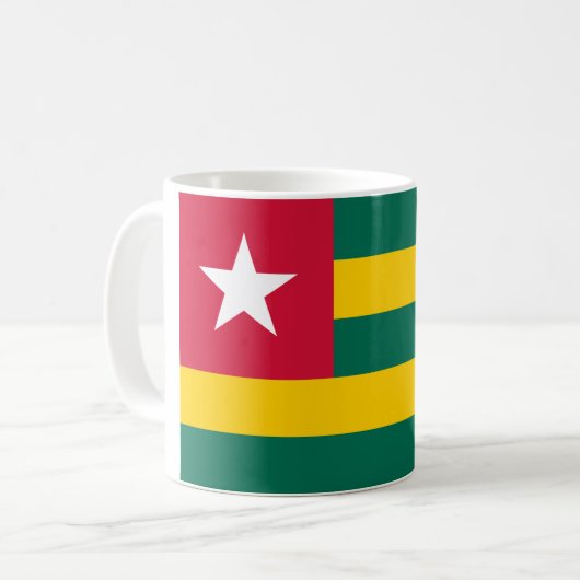 Flagge von Togo Kaffeetasse (Vorderseite Links)