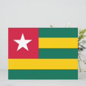 Flagge von Togo Karte (Stehend Vorderseite)
