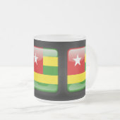 Flagge von Togo Mattglastasse (VorderseiteRechts)