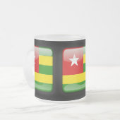 Flagge von Togo Mattglastasse (Vorderseite Links)