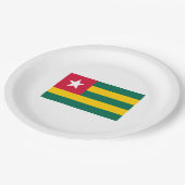 Flagge von Togo Pappteller (Schrägansicht)