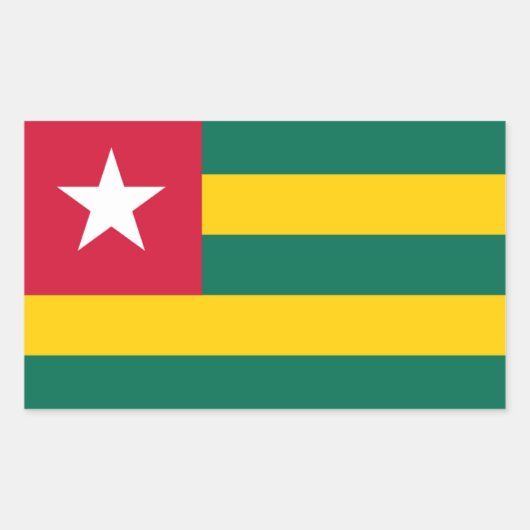 Flagge von Togo Rechteckiger Aufkleber (Vorderseite)