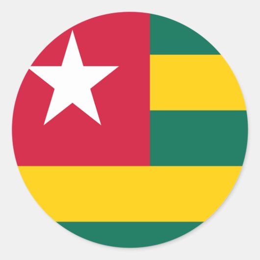 Flagge von Togo Runder Aufkleber (Vorderseite)
