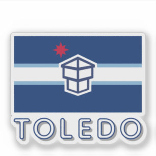 Flagge von Toledo, Ohio Aufkleber