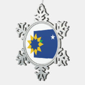 Flagge von Topeka, Kansas Schneeflocken Zinn-Ornament (Rechts)