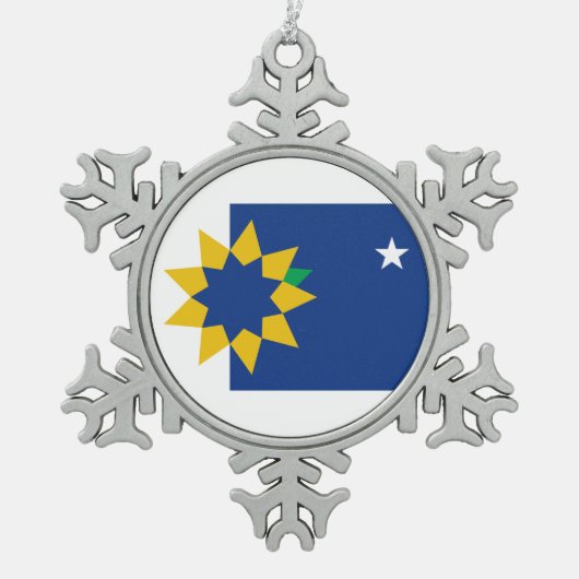 Flagge von Topeka, Kansas Schneeflocken Zinn-Ornament (Vorderseite)