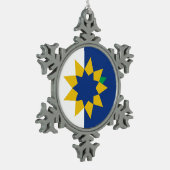 Flagge von Topeka, Kansas Schneeflocken Zinn-Ornament (Links)