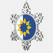 Flagge von Topeka, Kansas Schneeflocken Zinn-Ornament (Rechts)