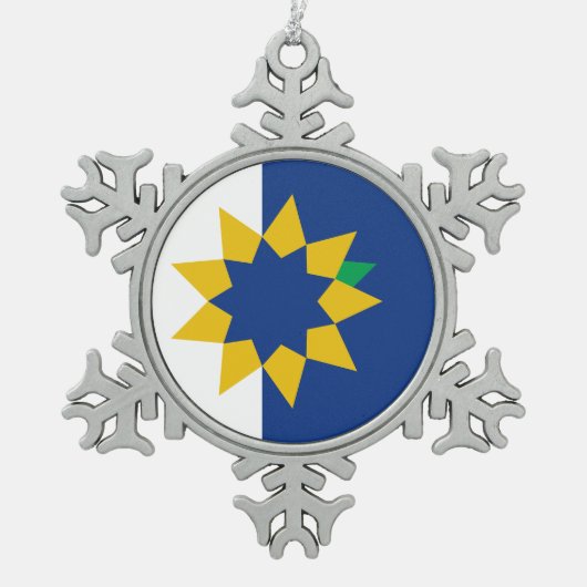 Flagge von Topeka, Kansas Schneeflocken Zinn-Ornament (Vorderseite)