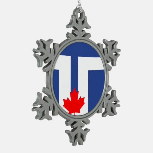Flagge von Toronto, Ontari Schneeflocken Zinn-Ornament (Links)