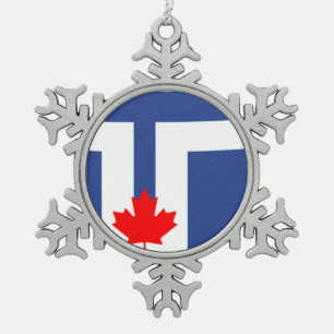 Flagge von Toronto, Ontari Schneeflocken Zinn-Ornament