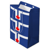Flagge von Toronto, Ontario Mittlere Geschenktüte (Rückseite Schrägansicht)