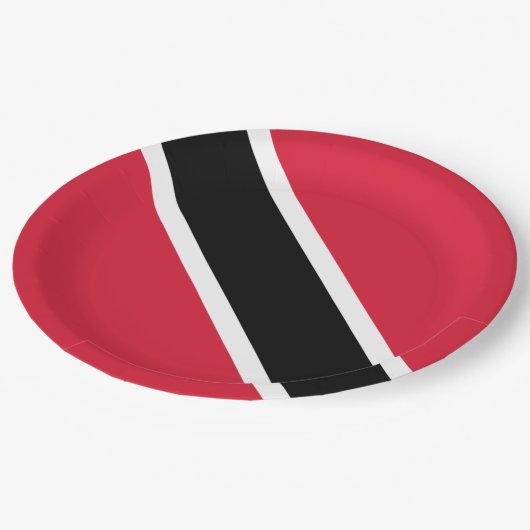 Flagge von Trinidad und Tobago Pappteller (Schrägansicht)