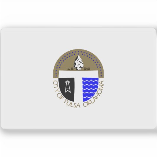 Flagge von Tulsa, Oklahoma (1973-2018) Aufkleber (Vorderseite)