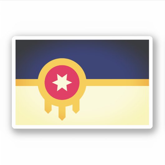 Flagge von Tulsa, Oklahoma Aufkleber (Vorderseite)