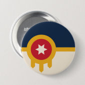 Flagge von Tulsa (Oklahoma) Button (Vorne & Hinten)