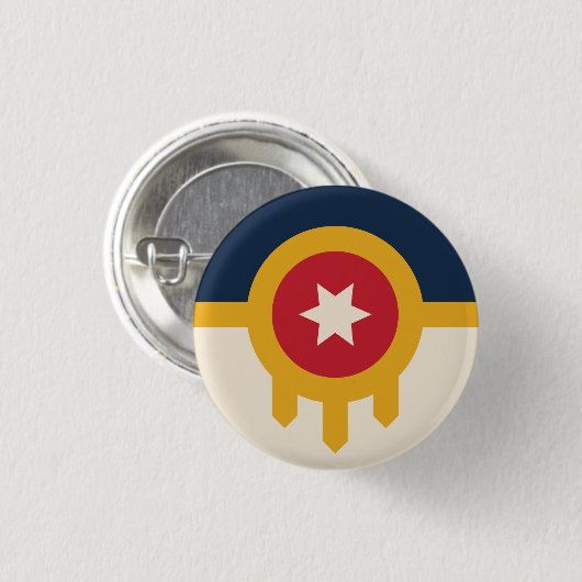 Flagge von Tulsa, Oklahoma Button (Vorne & Hinten)