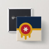 Flagge von Tulsa (Oklahoma) Button (Vorne & Hinten)