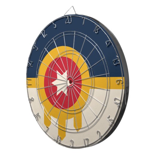 Flagge von Tulsa, Oklahoma Dartscheibe (Vorderseite rechts)