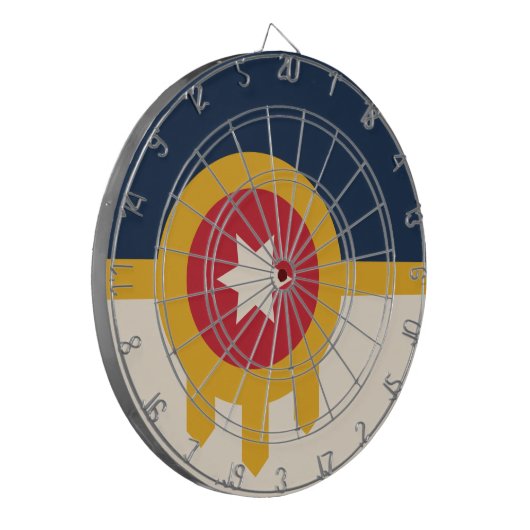 Flagge von Tulsa, Oklahoma Dartscheibe (Vorderseite Links)