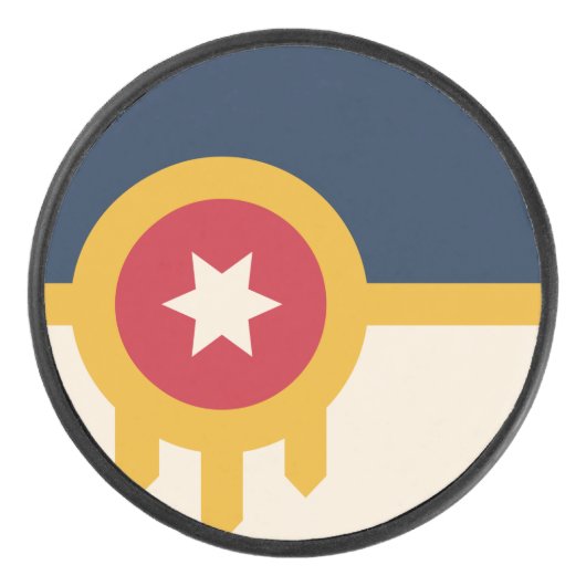 Flagge von Tulsa, Oklahoma Eishockey Puck (Vorderseite)