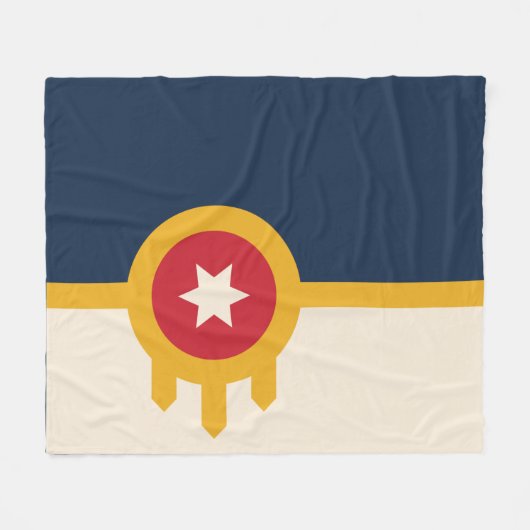 Flagge von Tulsa, Oklahoma Fleecedecke (Vorderseite (Horizontal))