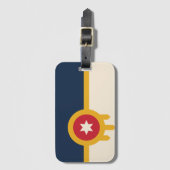 Flagge von Tulsa, Oklahoma Gepäckanhänger (Vorderseite Vertikal)