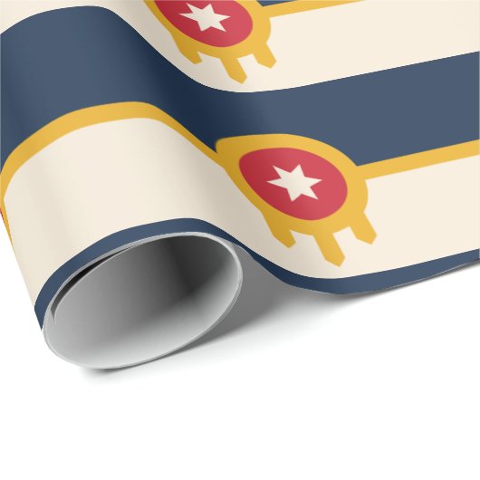 Flagge von Tulsa, Oklahoma Geschenkpapier (Rolleneckpunkt)