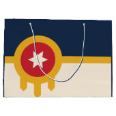 Flagge von Tulsa, Oklahoma Große Geschenktüte (Rückseite)