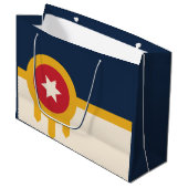 Flagge von Tulsa, Oklahoma Große Geschenktüte (Vorderseite Schrägansicht)