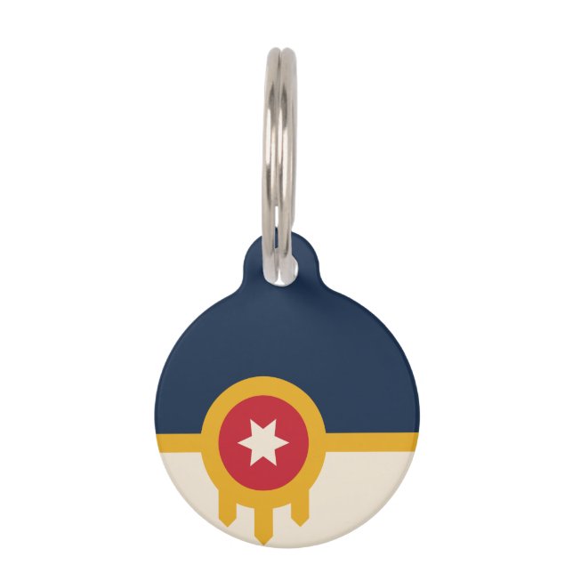 Flagge von Tulsa, Oklahoma Haustiermarke (Vorderseite)