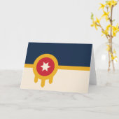 Flagge von Tulsa (Oklahoma) Karte (Gelbe Blume)