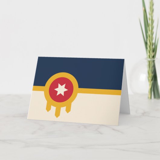 Flagge von Tulsa (Oklahoma) Karte (Vorderseite)