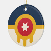 Flagge von Tulsa (Oklahoma) Keramik Ornament (Links)
