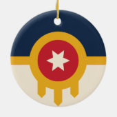 Flagge von Tulsa (Oklahoma) Keramik Ornament (Hinten)