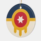 Flagge von Tulsa, Oklahoma Keramik Ornament (Links)