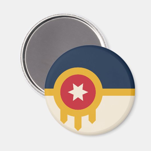 Flagge von Tulsa (Oklahoma) Magnet (Vorderseite/Rückseite)