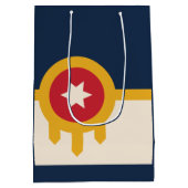 Flagge von Tulsa, Oklahoma Mittlere Geschenktüte (Rückseite)