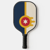 Flagge von Tulsa, Oklahoma Pickleball Schläger (Rückseite)