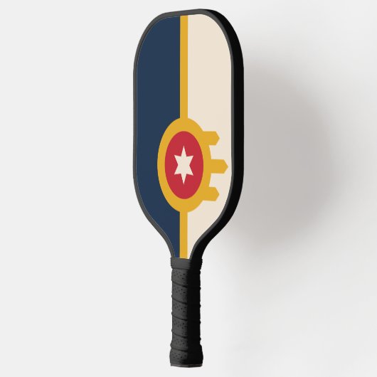 Flagge von Tulsa, Oklahoma Pickleball Schläger (Links)
