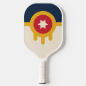 Flagge von Tulsa, Oklahoma Pickleball Schläger (Rückseite)