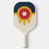 Flagge von Tulsa, Oklahoma Pickleball Schläger (Vorderseite)